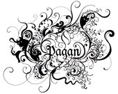Large Leather Tattoo: Pagan patch custom pyrography