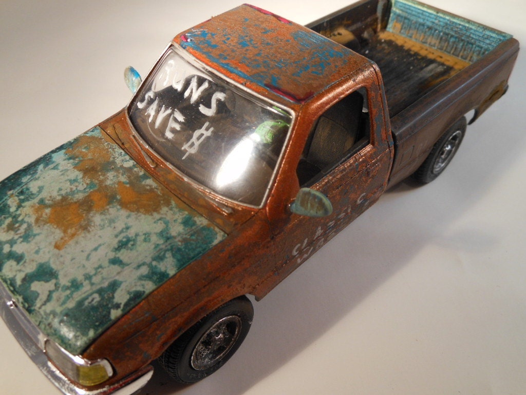 Ford Ranger pickup truck 1/24 scale model car copper and patina green