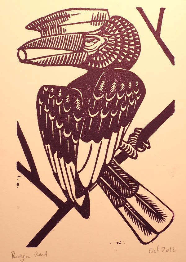 Hornbill blockprint