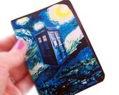 Doctor Who Inspired Notebook, Starry Night TARDIS Designed by Bohemian Bear