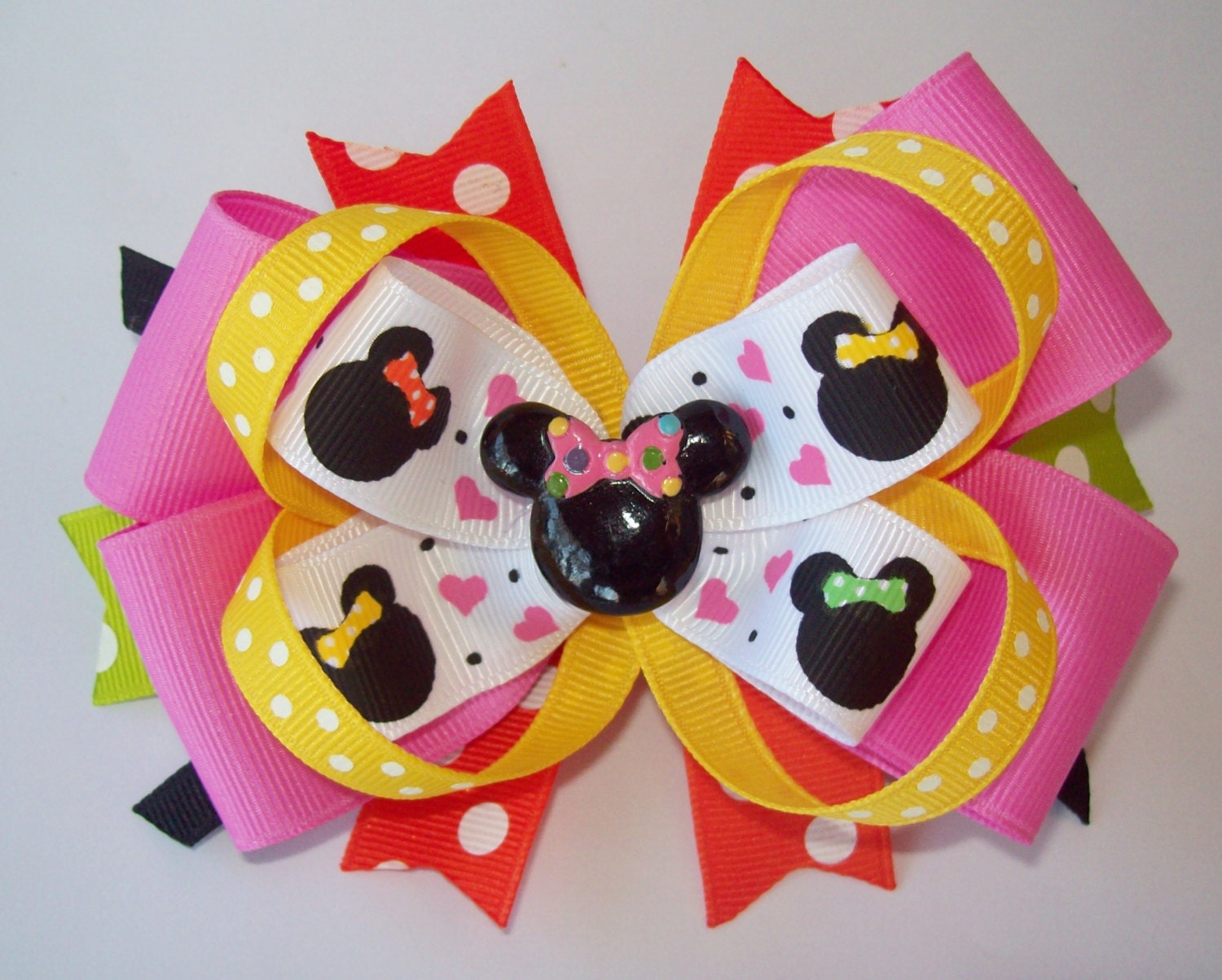 Colorful Miss Minnie Boutique Mouse Head Hair Bow - Baby, Toddler, Girls Hair Bow