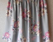 Gray with Floral Print Casual Summer Style Women Handmade Skirt / Jupe / Size S