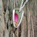 Real Plant Jewelry, Pressed Cactus Flower and Fern in Resin Necklace, Pink Flower in Resin Necklace, Botanical Jewelry, Abstract