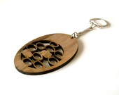 Wood Cut Keychain in Walnut