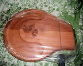 SAlE 20% Off Vintage Cheese Cutter and Wood Cracker Serving Tray Quail Unlimited Now 8 USD