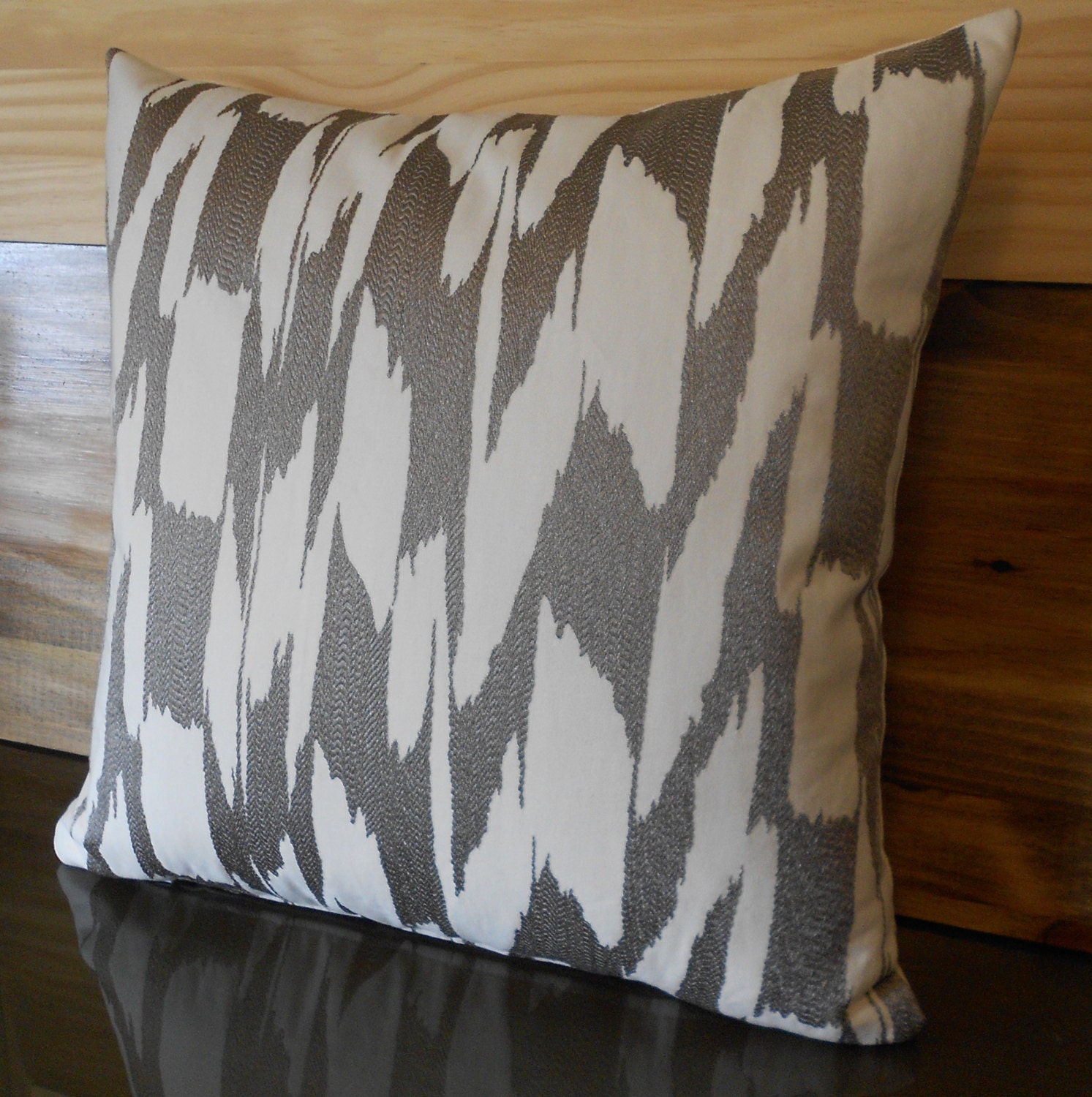 Silver double sided modern abstract decorative throw pillow