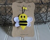 Girlie Baby Bumble Bee - Felt Pacifier Clip - Wee and Me