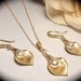 Calla Lily necklace and earrings Set - Freshwater pearls - Gold filled - Bridal jewelry - gift -