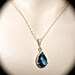 Blue Sapphire - Necklace and Earring set - Gold filled - Cubic Zirconia ear wires- September birthstone - Bridal jewelry - gift -
