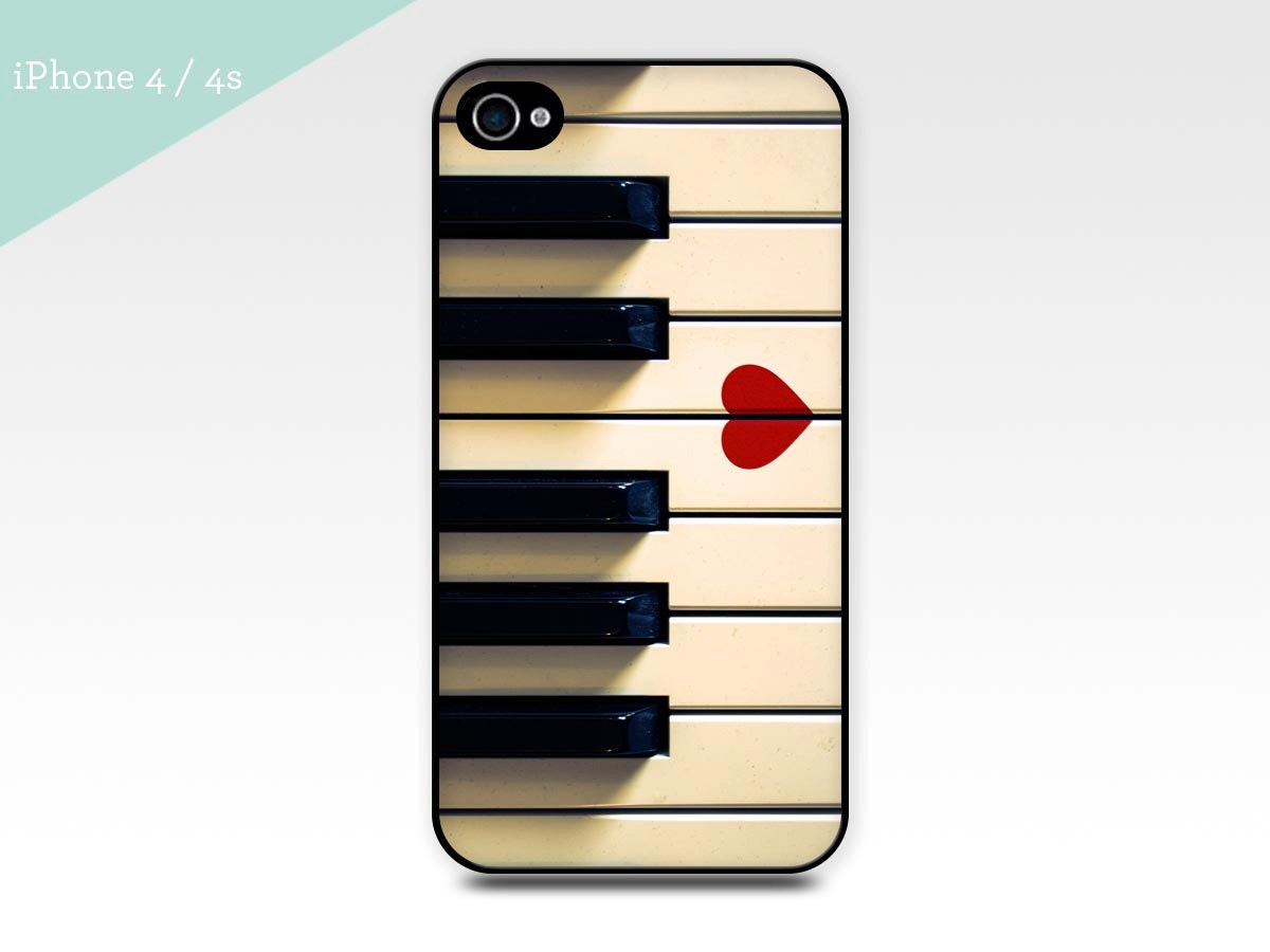 iphone 4 case 4s 5 piano heart artsy vintage photography art iphone 5 case cell phone cover black white red romantic case music instrument