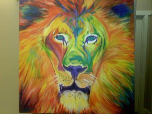Original abstract Lion painting