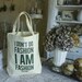 Reusable grocery bag, gift bag, canvas tote, cotton tote, gym bag, commuter bag,