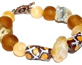 Tribal Style Bracelet African Beads Necklace gemstone jewelry Ethnic  OOAK