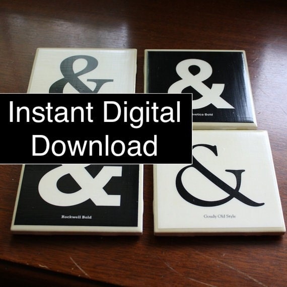 Digital Art & Tutorial: Make Your Own Ampersand Coasters