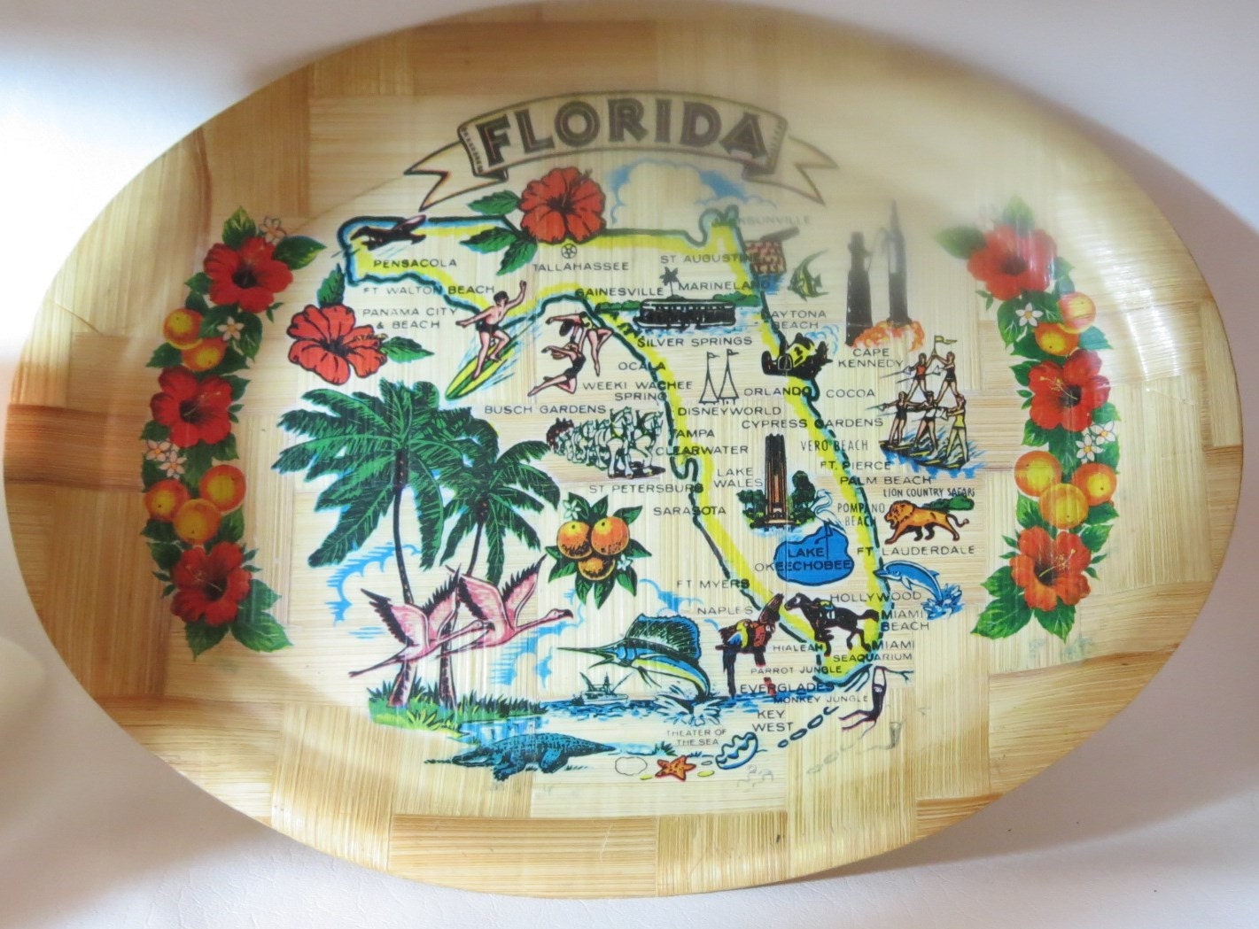 Bamboo Florida serving tray