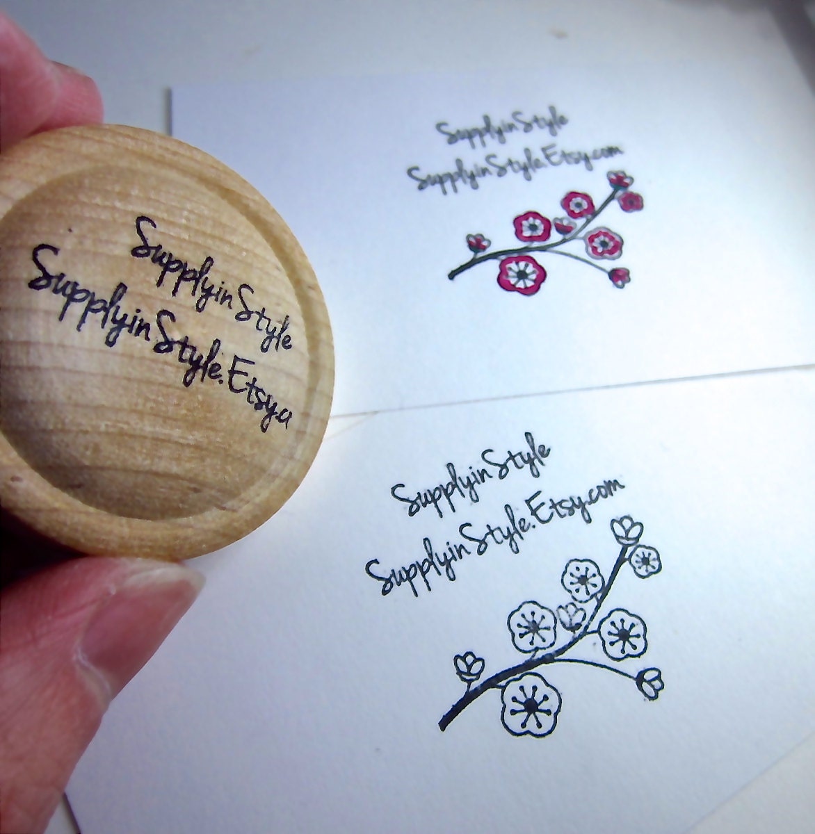 Custom Round Stamp - Max. 1.5" round - any design - great for stamping on polymer clay- deeply etched with wood engraving - rubber stamp