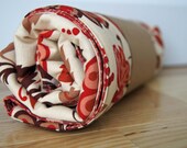 Nursing Cover - Reversible - Brown, Rust & Cream Flowers OOAK
