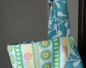 Breastfeeding Cover Up - Double Sided - Green, Aqua & Orange OOAK