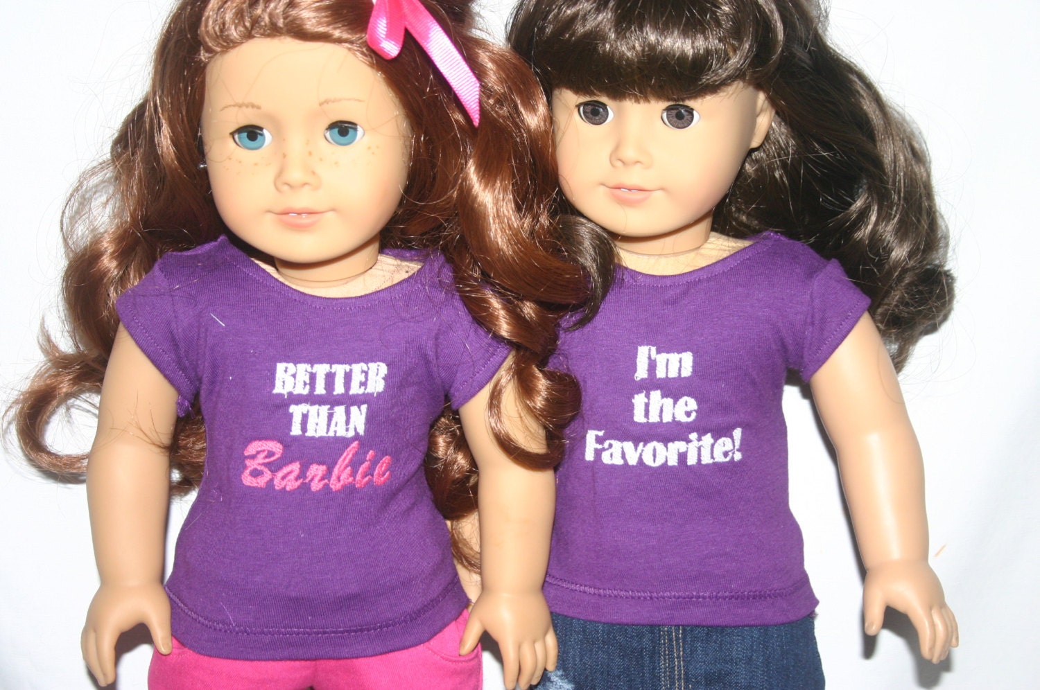 Special order for manntaylor917's   Better than Barbie and I'm the favorite T-Shirts to fit 18 inch american girl or similar doll