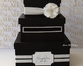 Wedding Card box Money Box (Rhinestones around the card slot)