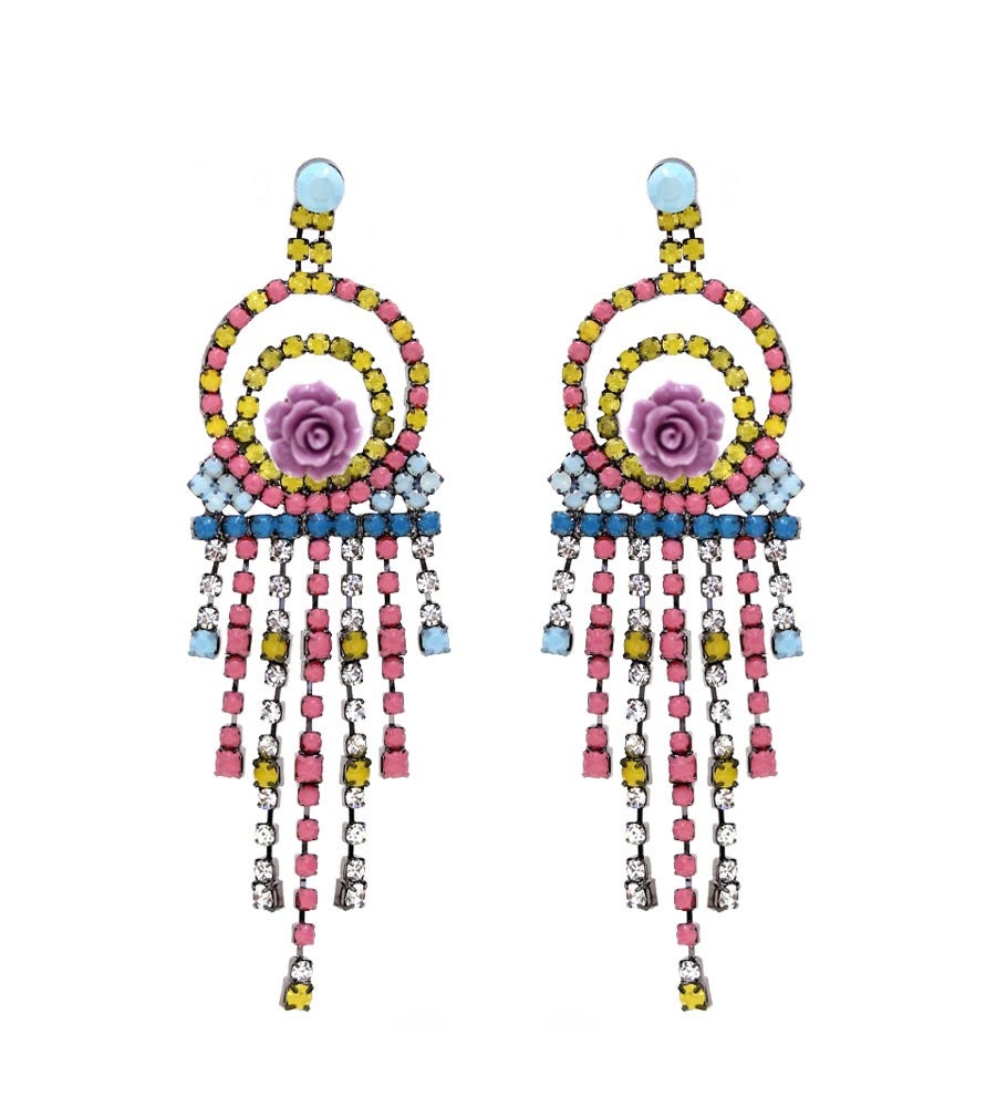 Pastel Bouquet Crystal Earrings