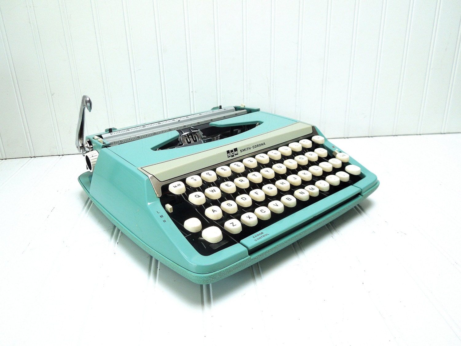 Vintage Typewriter Turquoise Blue Smith Corona Corsair DeLuxe Manual Baby Blue Typewriter