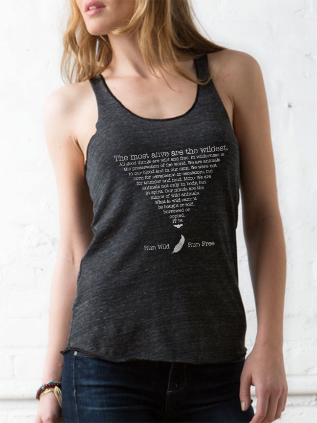 Wild and Free - Eco-friendly flowy tank top shirt in Eco Black