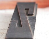 Vintage Wood Print Block Letter Z Letterpress Type Printers Large