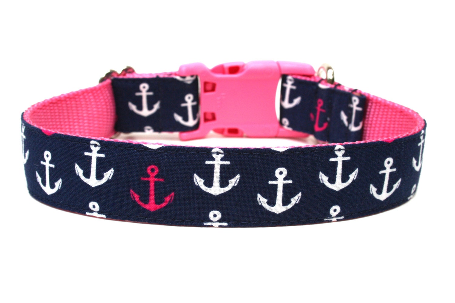 Nautical Dog Collar 1" Anchor Dog Collar