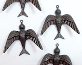 Large Bird Pendant, Rusty Black, Item03696