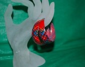 PLAID 80s Hoop Earrings, Vintage Plaid , Retro Punk Earrings