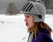 Child's Dress Up Costume Knight's Helmet Armor, Crocheted Cotton