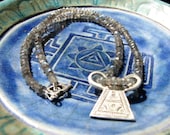 Silver Spirit lock and labradorite necklace // tribal beaded necklace Hill Tribe