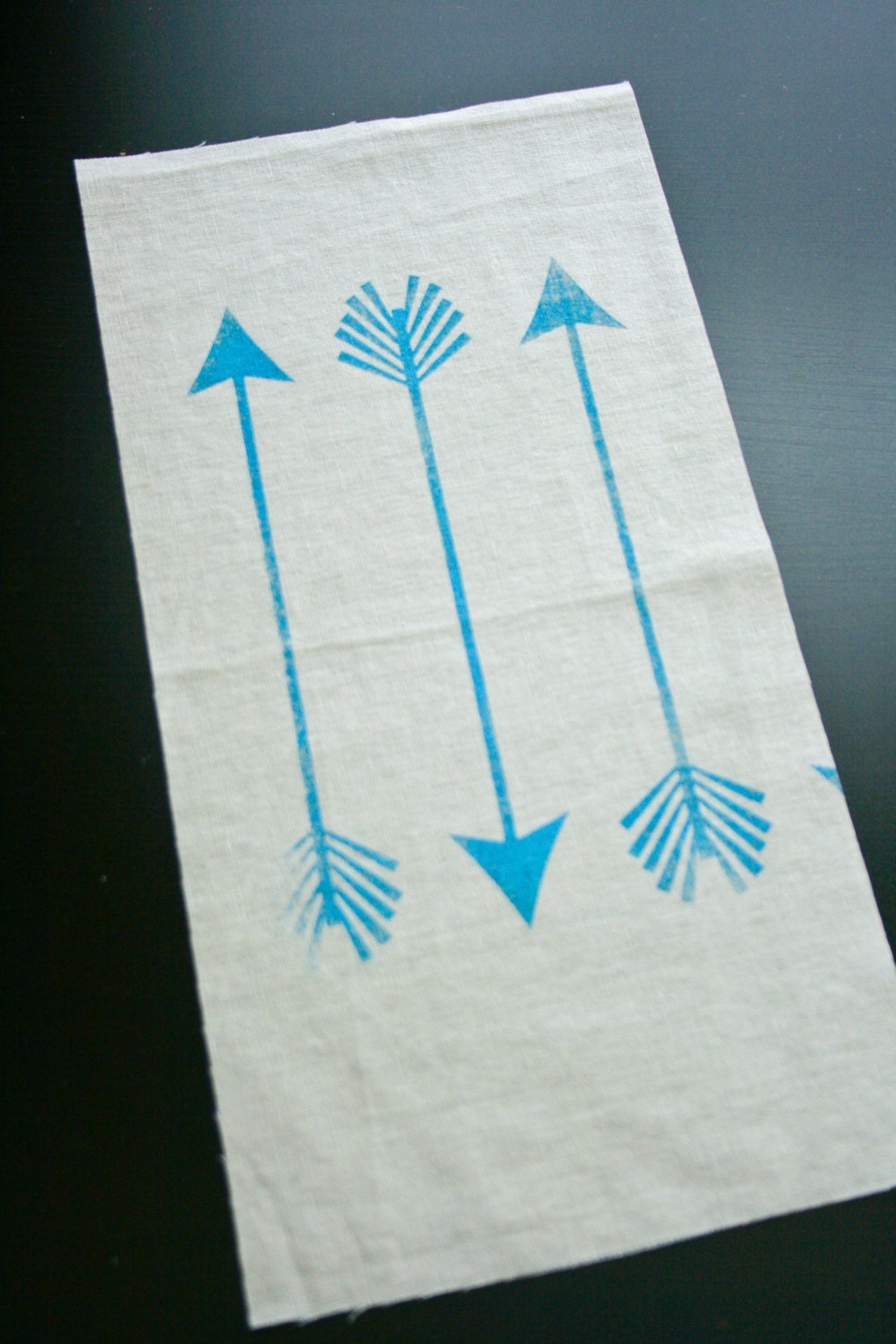 Shot Through the Heart - screen printed panel - teal