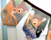 Bambi bunting banner, Walt Disney's children story book repurposed bedroom / birthday garland gift under 20