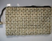Vintage 'Fifties Clutch Purse ' Plasticflex '  molded plastic squares MidCentury 1950s