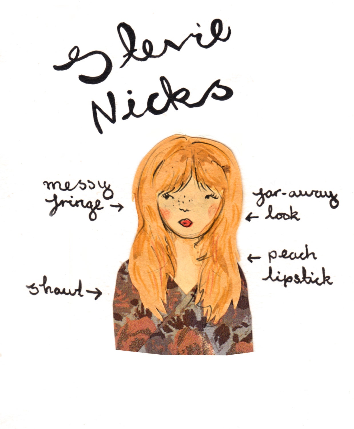 Style Icon Stevie Nicks A5 Archival Art Print