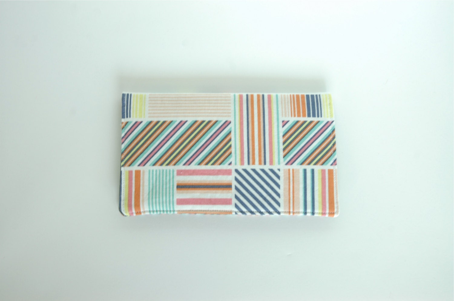 checkbook cover - patchwork with gray pockets