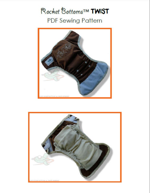PDF Cloth Diaper Sewing Pattern - Rocket Bottoms TWIST OS