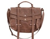 Brown leather bag- messenger bag
