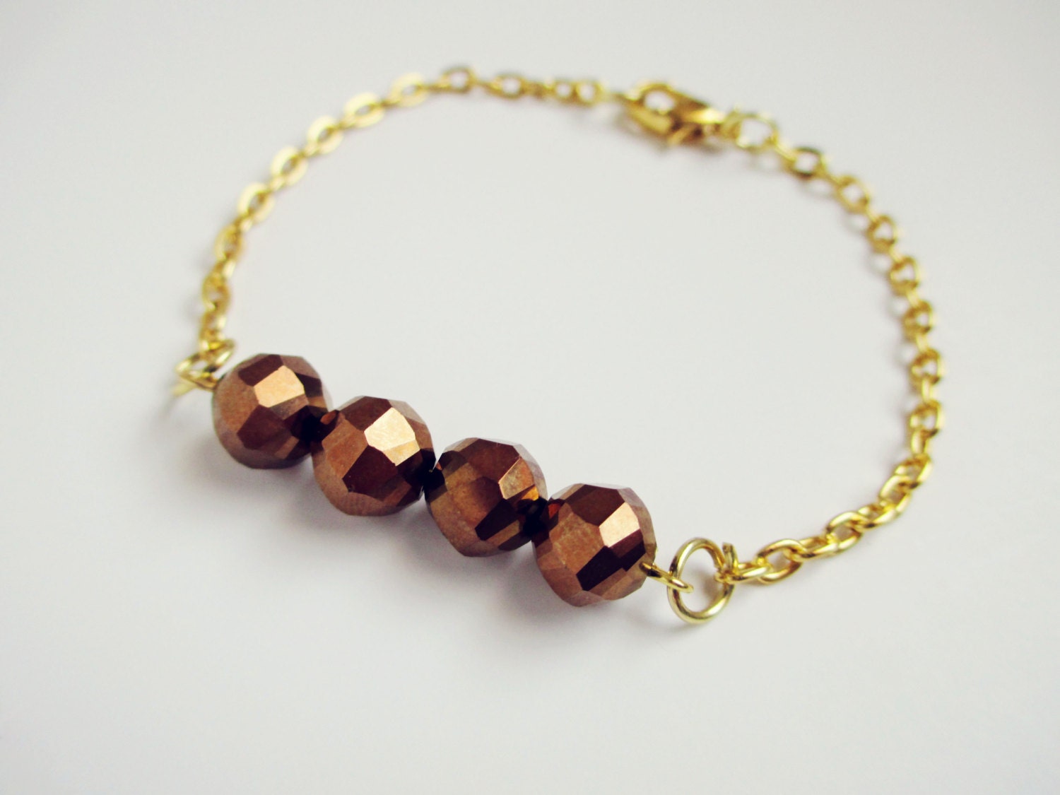 Brown Crystal Bead Bracelet