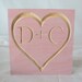Wedding Cake Topper- shabby chic painted wood wedding cake topper, shown in dusty light pink, mauve