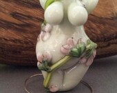 Reduced -- Green Goddess of Spring - Handmade Lampwork Goddess Bead SRA