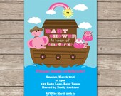 Noah's Ark Baby Shower Personalized Printable Invitation