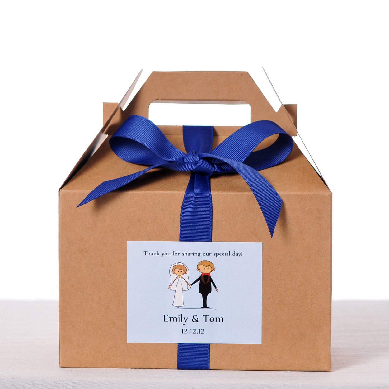 Gable Wedding Box Set of 8 - Wedding Favor Box / Welcome Box Labels Il_170x135