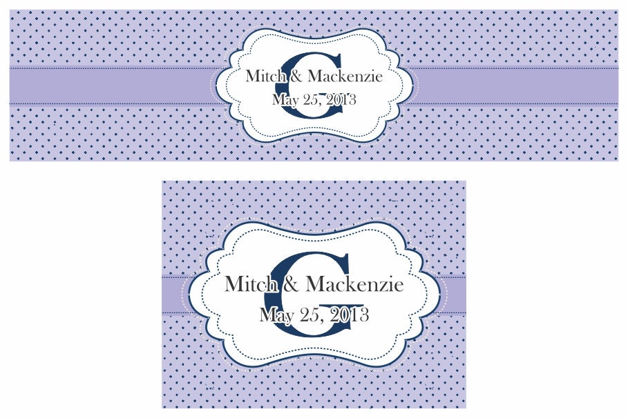 250 Vintage Polka Dot Design Wedding Water Bottle Labels and 50 Welcome Bag Labels - Printed with your wedding colors Il_170x135