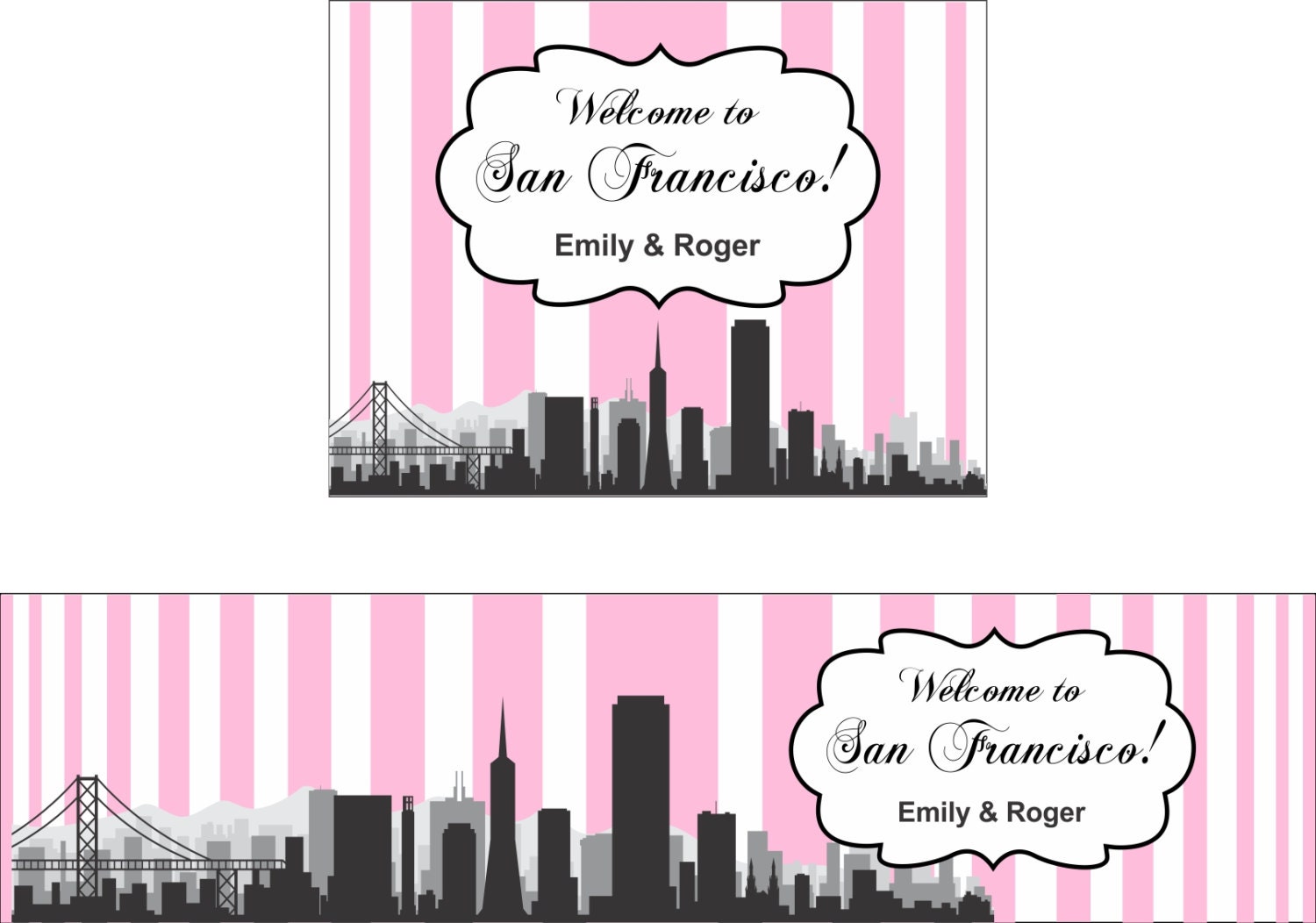 100 Water Bottle Labels and 50 4" x 3" Welcome Bag/Box Labels Il_170x135
