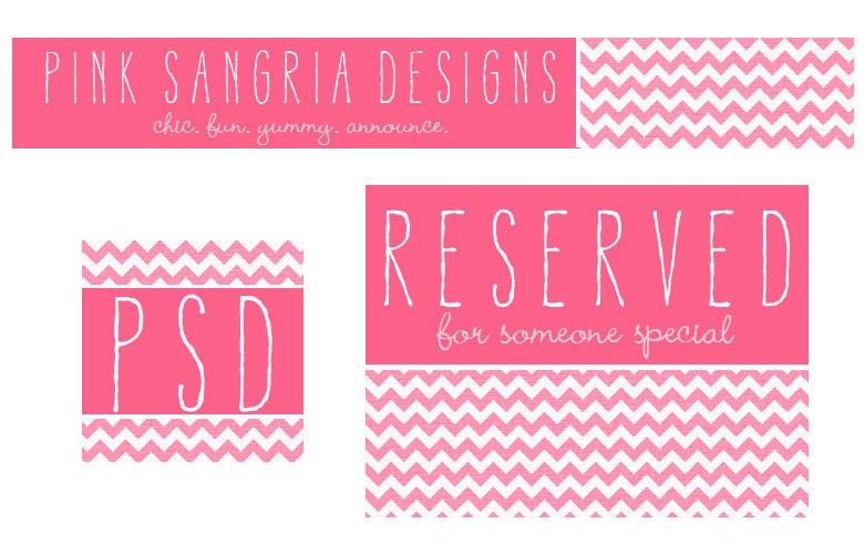 Premade Etsy Shop Set withTextured Chevron Stripes for Small Crafty Boutiques Small Buisness Owners Facebook Timeline and Blog Header