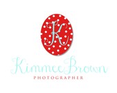 Custom Logo Design Premade Logo Polka Dot Oval Frame with Script Text / Facebook Timeline / Blog Header / Etsy Shop Set