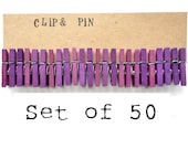 Mini Clothespins - Plum / Purple - 50 Small